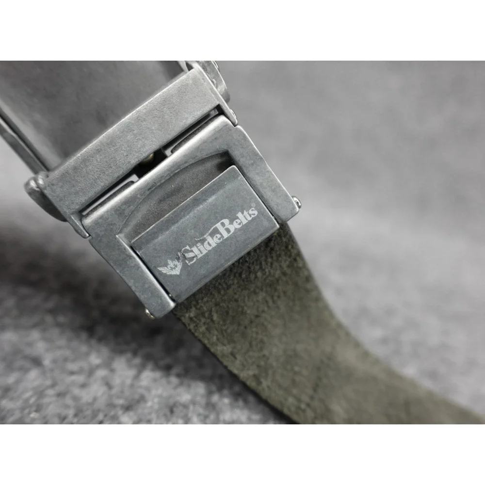 SlideBelts Ratchet Belt Mens 41 Green Good Full Grain Leather Sliding Buckle‎